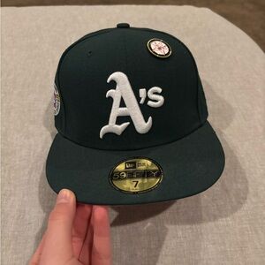 Green A's Fitted Cap